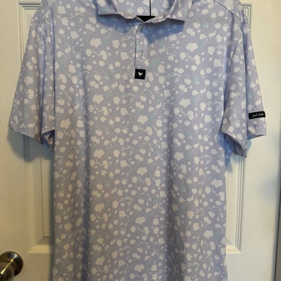 NWT Bad Birdie Men's flower pattern golf polo. - Picture 5 of 5